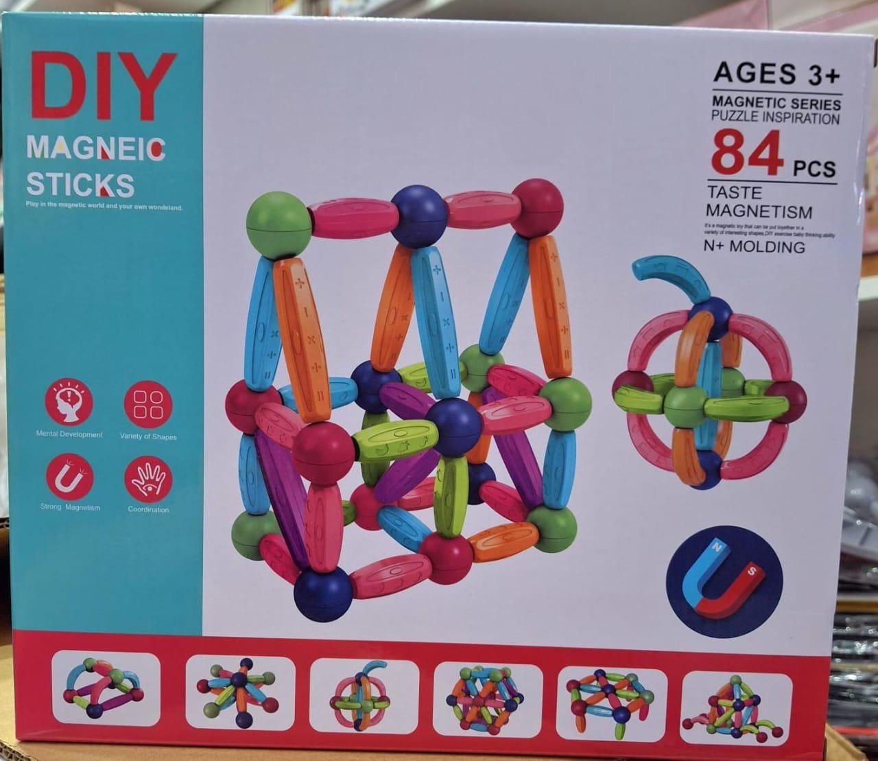 DIDÁCTICO BLOQUES MAGNÉTICOS 84 PIEZAS